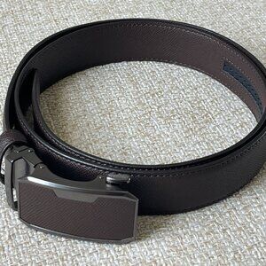 Dark brown belt leather classic belt Formal suit belt XL (40-42) size belt  (Г)